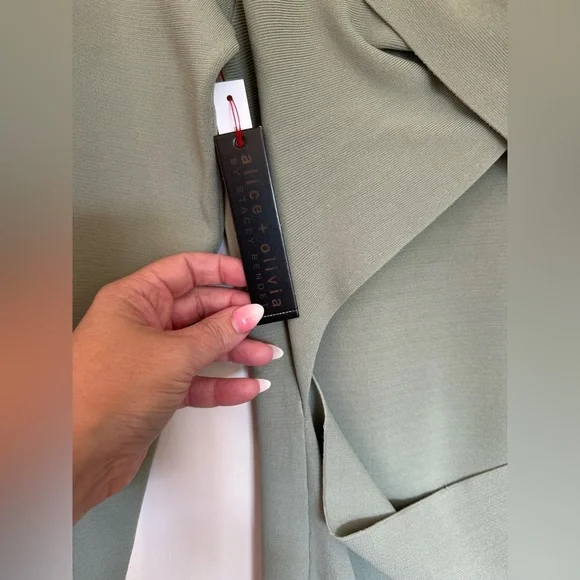 Alice + Olivia Sage Green Cut-Out Bodycon Dress size XL - Picture 5 of 8